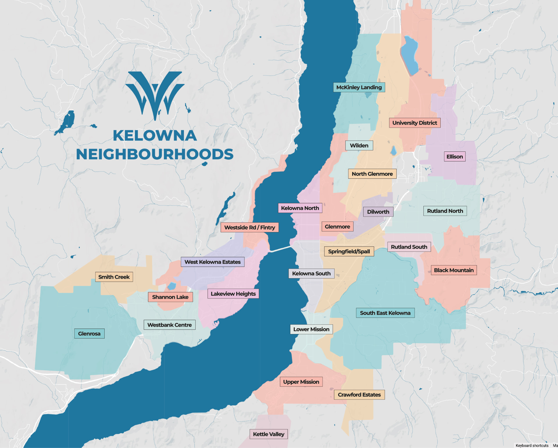 Map of Kelowna neighbourhoods — Glenmore area